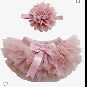 Dusty rose newborn tutu bloomers with headband